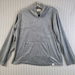 Bear Paw Sweater Women's Large Gray Long Sleeve Kangaroo Pocket Pullover Stretch